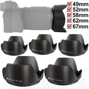 Anti-glare Camera Lens Hood - DSLR Camera Lens Shield - Camera Lens Shooting Cover - Rotary Installed Camera Lens Cap