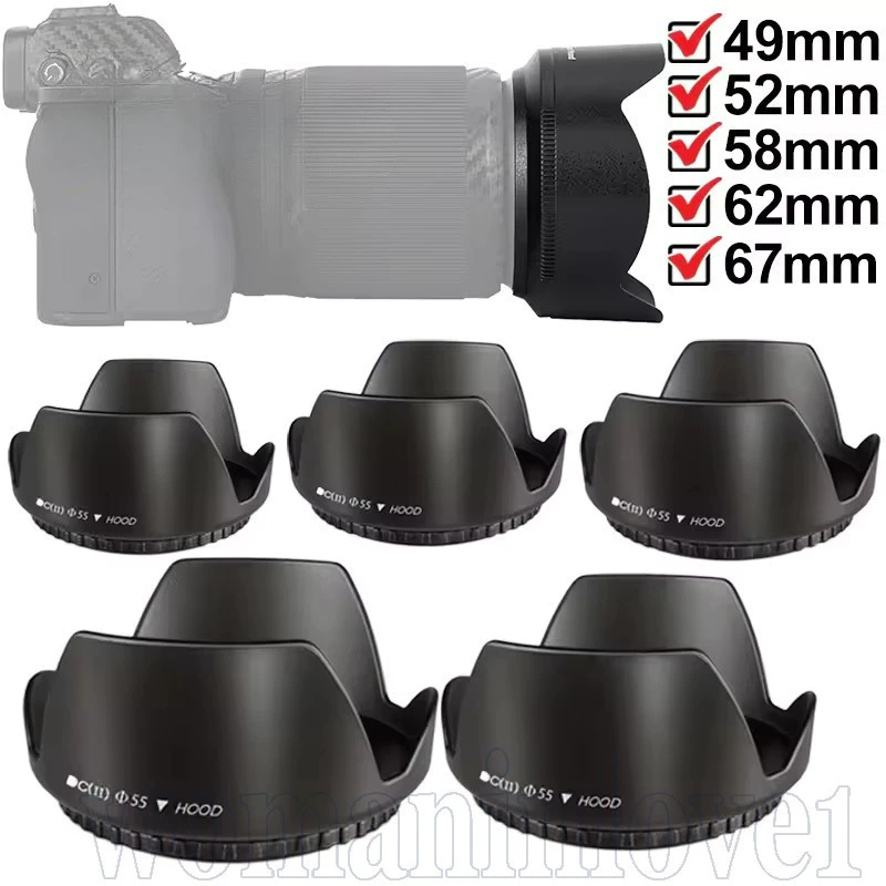 Anti-glare Camera Lens Hood - DSLR Camera Lens Shield - Camera Lens Shooting Cover - Rotary Installed Camera Lens Cap