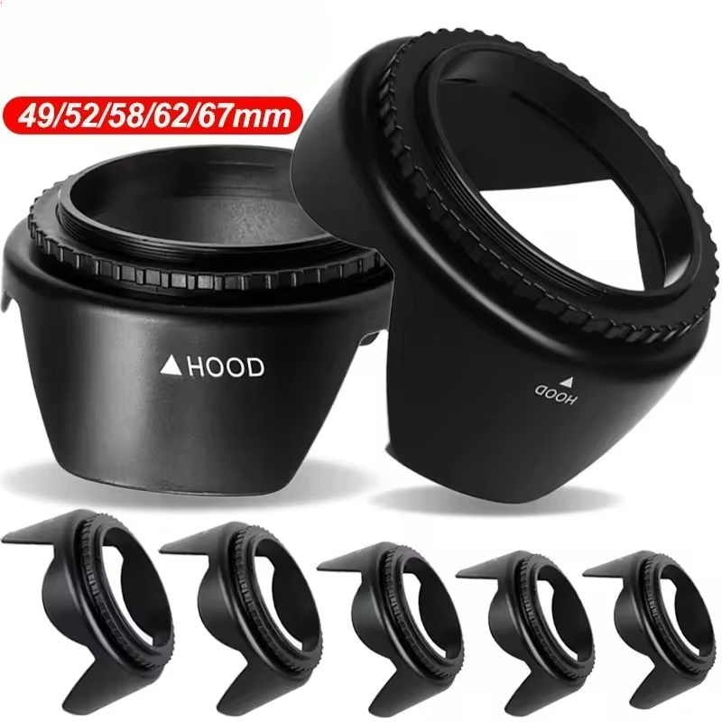Anti-glare Camera Lens Hood - DSLR Camera Lens Shield - Camera Lens Shooting Cover - Rotary Installed Camera Lens Cap - Image 2